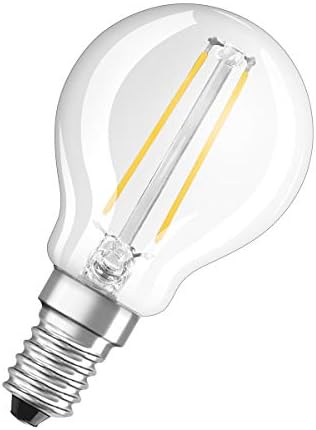 LED P/LED de retrofit de Osram LED, forma clássica de mini -bola, design retrô, em estilo filamento, com base de parafuso: E14, 2,10 W, 220… 240 V, 25 W Substituição, clara, branca quente, 2700 K, 1pack