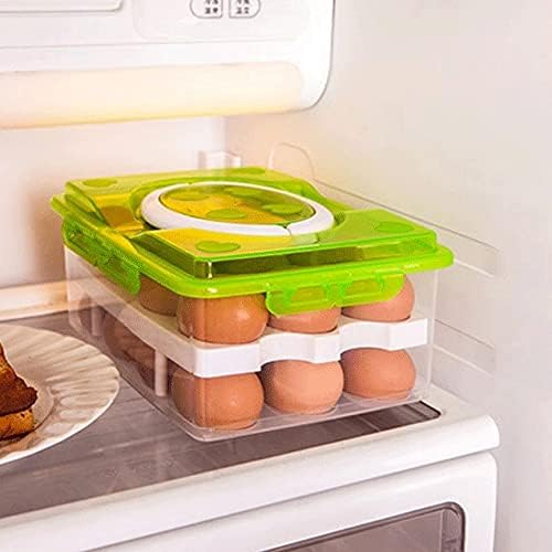 Caixa de armazenamento de ovo de cozinha de slnfxc 24 caixas de recipientes de alimentos para alimentos para armazenamento para armazenamento de dupla camada multifuncional crise de ovo