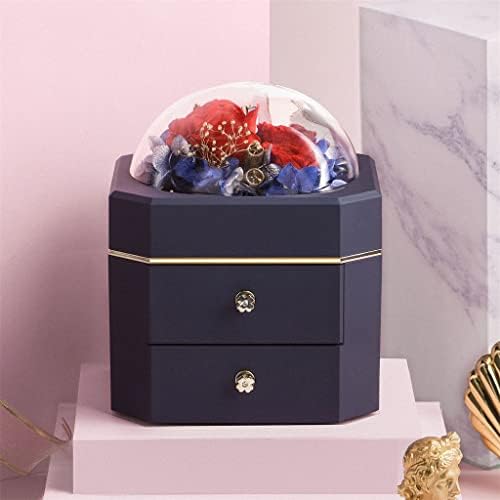 Caixa de jóias da caixa romântica Zhuhw caixa de bato de flor artificial
