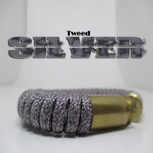 Silver Tweed Paracord 40 Bullet Bullet Casing Bracelet
