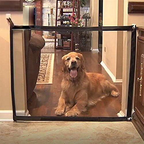 Pet Dog Gate Guard Seguro dobrável Isolamento portátil Isolation Net, Magic Pet Dog Isolated Cercas,