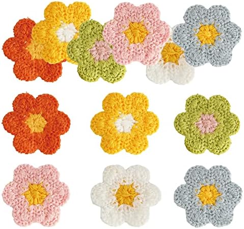 Flores de crochê Aplique Yyangz 60pcs