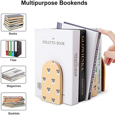Livro de madeira de cão Schnauze termina 2 PCs Livros de madeira não deslizantes para decoração de escritório em casa Livros pesados/CD/filmes 5 x3.1 x3.9