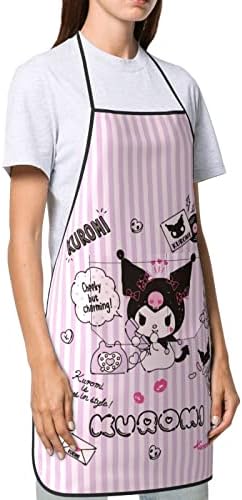 Aventais de anime rfuviwz para mulheres com 2 bolsos adultos avental fofo para cozinhar cozinha assando churrasco churrasco