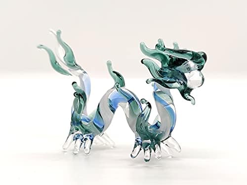 Sansukjai Dragão Tiny Fatuetas Mão soprada Arte de vidro de vidro Funcy Animais colecionáveis ​​Decoração