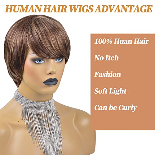 Perucas de cabelo humano curto para mulheres negras pixie humano pixie cortado cabelos humanos