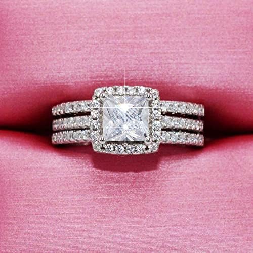 2023 Novas mulheres criativas define o anel de zircão de duas peças anel de noivado criativo Conjunto de moda manual Princesa anel de dedo do pé