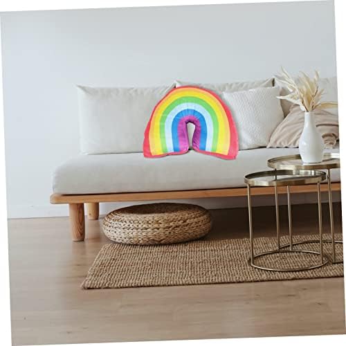 Besportble 1pc travesseiro arco -íris decoração de escritório travesseiros macios recheados preguiçosos