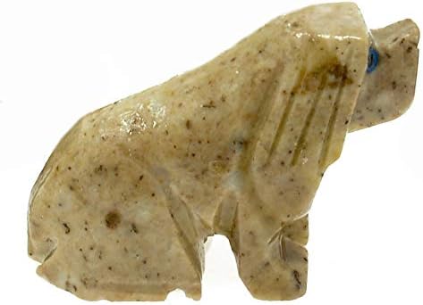 A magia está em seu cão de dolomita bronzeado - 1,5 polegada - totem de animal espiritual de cristal esculpido