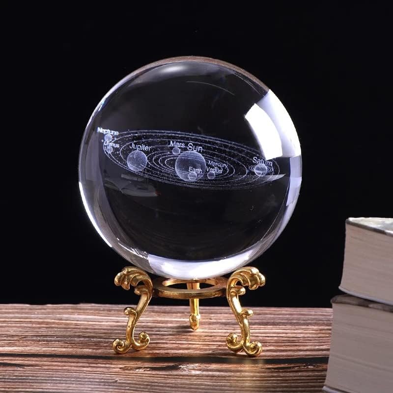 Bola de cristal gravada 3D de 60 mm/80mm para decoração de escritório em casa