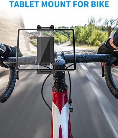Montagem de comprimido de bicicleta universal aozcu para bicicleta, suporte para comprimidos de ciclismo, grampo de suporte de comprimido de guidão de 360 ​​graus para iPad 12.9 Pro Air mini 5 4 3, Galaxy Tabs, iPhone, tablets 4-13 e telefones celulares