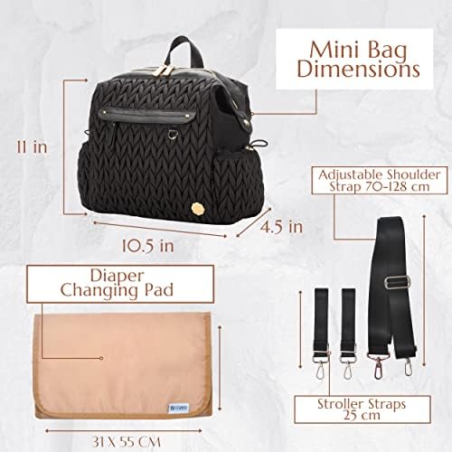 Backpack de mochila pequena de Sewboo, Mini Backpack de Bolsa de Falas, Bolsa de Viagem de Item Pessoal para férias com várias tiras