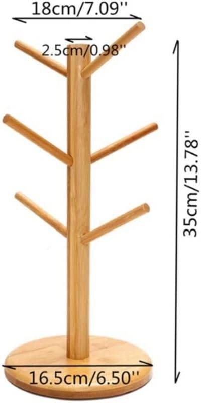 TJLSS Prateleira Forma da árvore de madeira Rack de armazenamento de armazenamento Copa de cozinha