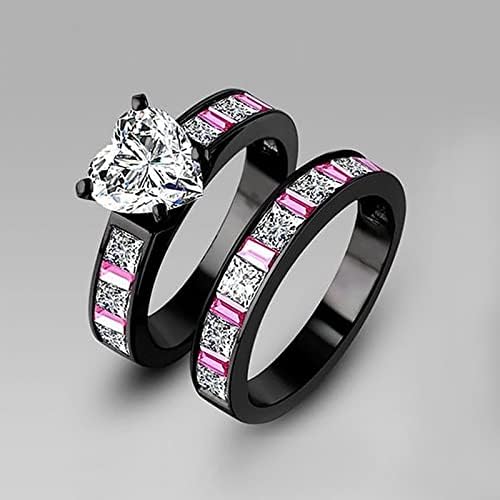 Noiva casamento amor coração zircon senhoras anel de noiva anel de moda anel de presente anéis de joias