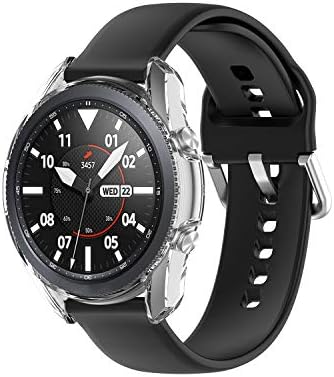 Compatível com Samsung Galaxy Watch 3 estojo 45 mm, Soft Clear TPU Slim Tela Caso Proteção Tampa do pára -choque compatível com Samsung Galaxy Watch 3 Acessórios de 45 mm