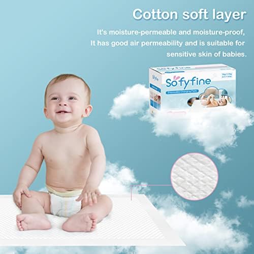 Sofyfine Disponível Padrões para Baby 17x24, Underpads de fraldas absorventes pesadas para trocar a mesa,