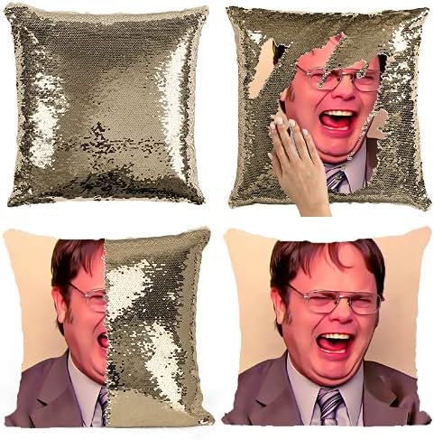 Dwight Schrute Magic Reversível Sereia Mudança de Cores Pillow Funny for Girls meninos Capas de