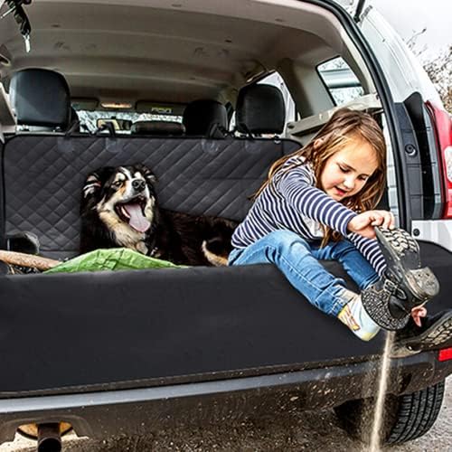 Lineador de carga de SUV gohimal para cães capa de tronco de pet -liner capa para cães para o protetor de carro de área de carga Black Universal Fit