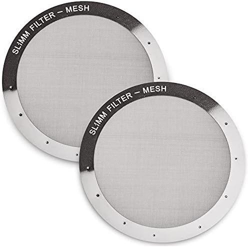 Filtros de metal premium reutilizáveis ​​por filtro Slimm para uso na cafeteira AeroPress, pacote de 2 filtros