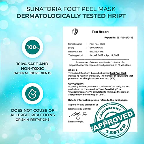 Máscara de casca do pé de Sunatoria - Dermatologicamente testado - 2 máscara esfoliante para os pés - deixa os pés macios, descascando os calos e a fórmula atualizada de removedor de pele morta…