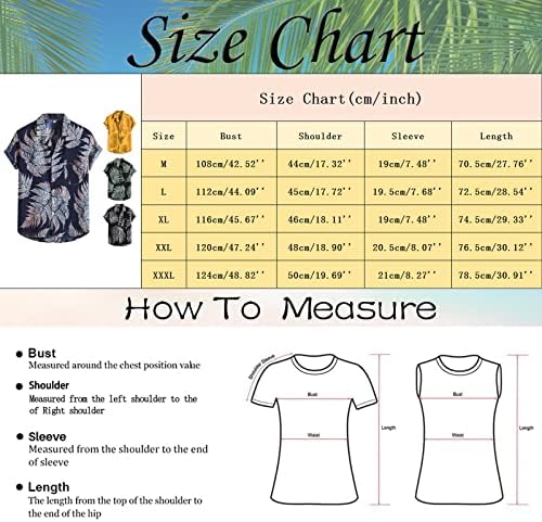 Xxbr camisetas havaianas masculinas de manga curta impressão tropical de impressão de árvore para baixo Tops