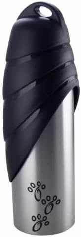 Garrafa de água de pet-tear de pet-tear de plástico em aço inoxidável, grande, prateado e preto de