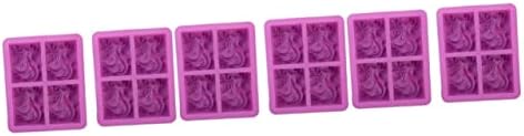 Excelt 6 PCs PCS Mão de sabão artesanal Matzo Brackers de gesso molde quadrado Silicone molde Candy