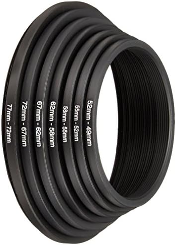 Ninolito 7 Pacote de pacote Rings para lentes de alumínio da câmera Conjunto de anel de liga de alumínio