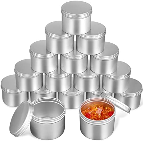 Cabilock 20 pcs vazios redondo latas de alumínio com tampas para fazer feijões de doces cosméticos de armazenamento de velas