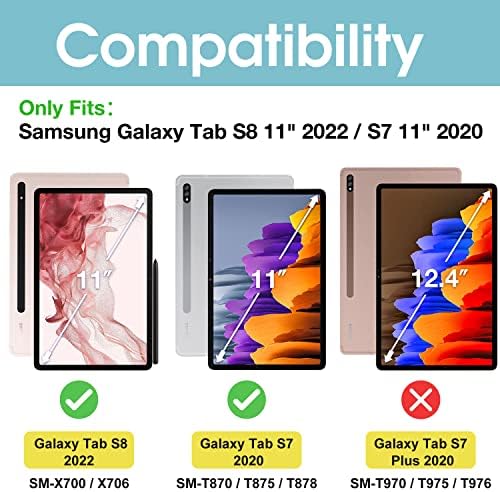 Protetor de tela do PCASE 2 PACO para 11 polegadas Galaxy Tab S8 2022 / Galaxy Tab S7 2020 Pacote com