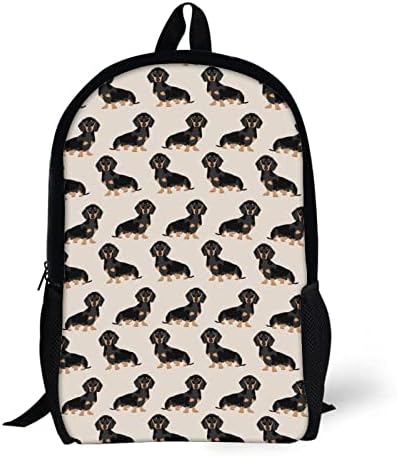 Weiner Dog Pet Dogs 17 polegadas Backpack Casual ombro Daypack para viagens para caminhada de