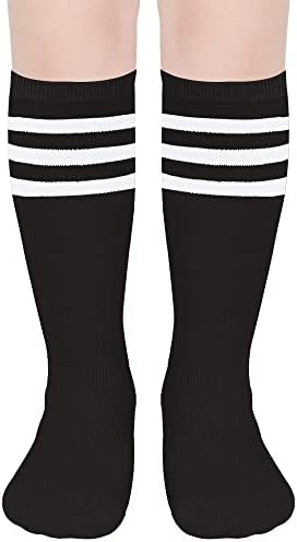 Uttpll Toddler Cotton Cotton Baseball Knee Socks High Tube Socks Meninas meninas Esportes Sports Soccer Soas Kid School Uniform Meias