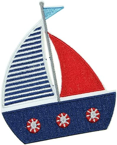 JPT - Navio de veleiro Yawl Náutico Viagem Viagem Verão Apliques bordados de verão/costurar em patches Citão de logotipo fofo no colete de colete de casaco
