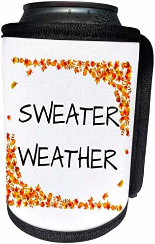 3drose 3drose - marileah - texto de outono - clima de suéter - envoltório de garrafa mais fria