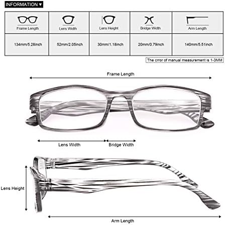 3 Pacote de óculos de leitura de bloqueio de luz azul para homens e mulheres Proteção UV Anti -brilho