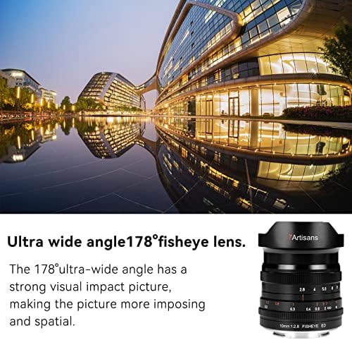 7artisans 10mm f2.8 Fulário completo Ultra-Wide Angle Fisheye Lente 178 ° Foco manual para câmeras sem espelho
