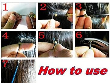Chengyida 1500pcs Extensão de cabelo anel de alumínio Silicone Ring Silicone Buckle Hair Hairle Micro Ring preto