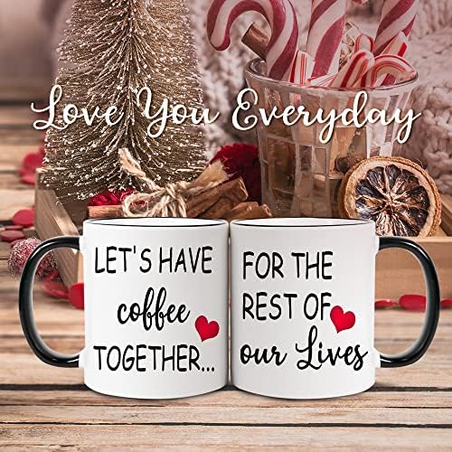 Fatbaby vamos tomar café juntos para o resto de nossas vidas Conjunto de canecas de café, presentes de noivado