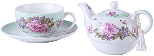 London Boutique Tea para uma xícara de bule de chá de pires Vintage Bird Rose Butterfly Flora New Bone