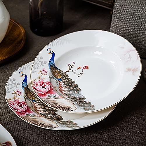 Pratos e pratos tddgg definido placas de mesa de cerâmica Jingdezhen Bone China Noodle Bowl