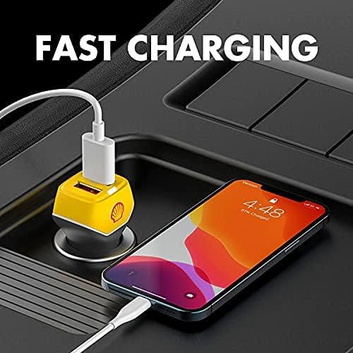 Charge de Mini Carro de Charge 24W Charge Fast Charge Dual Adaptador USB com indicador LED, carregamento rápido para iPhone Pro/Max/Mini, iPad Air/Mini, Android & USB Gadgets