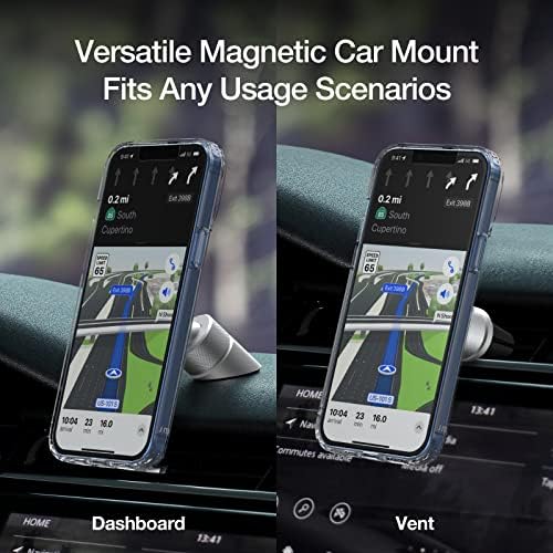 Just Aludisc Go 360 ° -Direcional Aluminium magnético Ventro do painel de montagem de carro forte para iPhone 13/12 e pacote de patch de blindagem