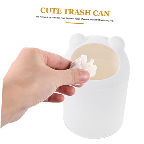 Alipis Trashcans Desktop Lixo pode mini lixo lata de plástico doméstico balde branco Acessórios para