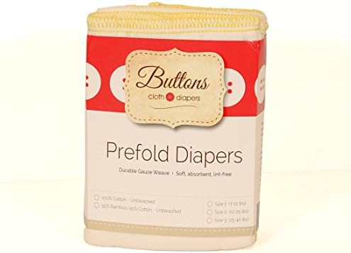 Botões fraldas-preenchimentos orgânicos branqueados-6 pacote, fraldas de pano de bebê Prefolds