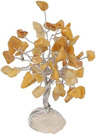 Árvore de cristal de chakra de opala natural com base branca de quartzo com propriedades curativas, árvore