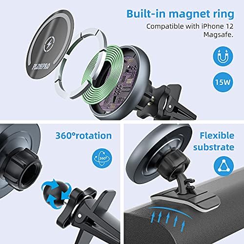 Carregador de carro sem fio magnético, para Magsafe Car Mount iPhone14 13 12 Pro Plus Max Mini Magsafe
