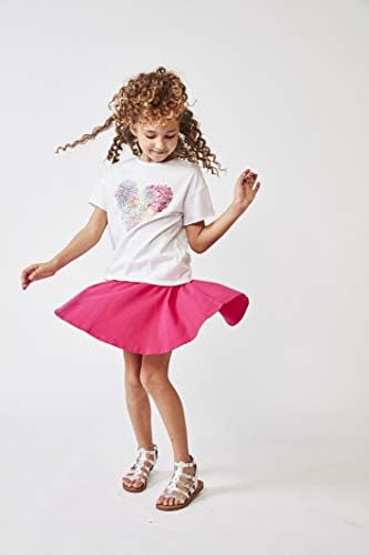 Kidpik Fun & Flairy Skirt & Active Short Hybrid - Escolha entre malha de faixas, babados duplos, gravata dianteira ou balanço básico de skatista