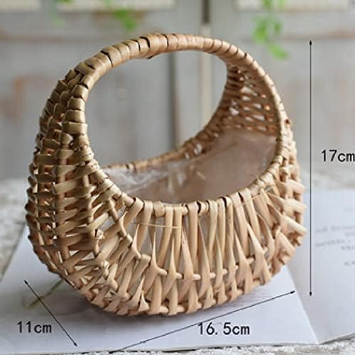 WSZJJ Fashion Handd Flower Acording Basket, Rattan de tecido e Willow Handmade Creative Flower Pot Basket