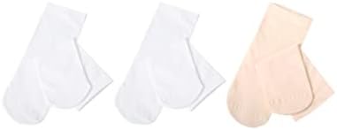 Meias de balé cuulrite para meninas crianças finas meias de seda sem costura sem calcanhar, pacote de 3