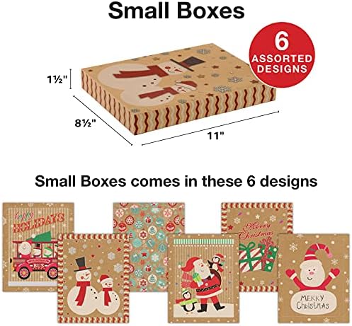 Excello Global Conjunto de 18 caixas de presente de Natal - tamanhos e designs variados
